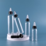 挤压瓶供应商-30ml-500ml透明塑料酱料包装带黑色扭盖