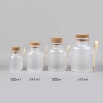 浴盐瓶生产商-100g-500g 300ml 10oz磨砂护肤品面霜罐木勺