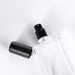 化妆品喷雾瓶供应商-50ml扁平方形高形状玻璃香水瓶带泵