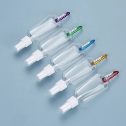 钥匙扣喷雾瓶供应商-50ml 2oz塑料洗手液凝胶分配器带金属钥匙扣