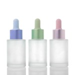 护肤品精华瓶工厂-30ml 1oz透明磨砂玻璃滴管瓶用于精油
