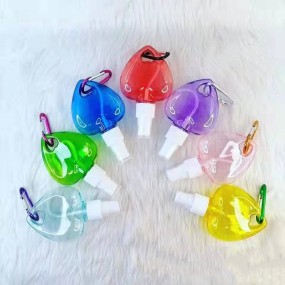 Keychain Spray Bottle Manufacturer - 30ml 50ml Plastic Heart Alcohol Spray with Carabiner Holder