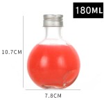 球形玻璃瓶供应商-180ml 6oz球形透明玻璃饮料瓶带盖