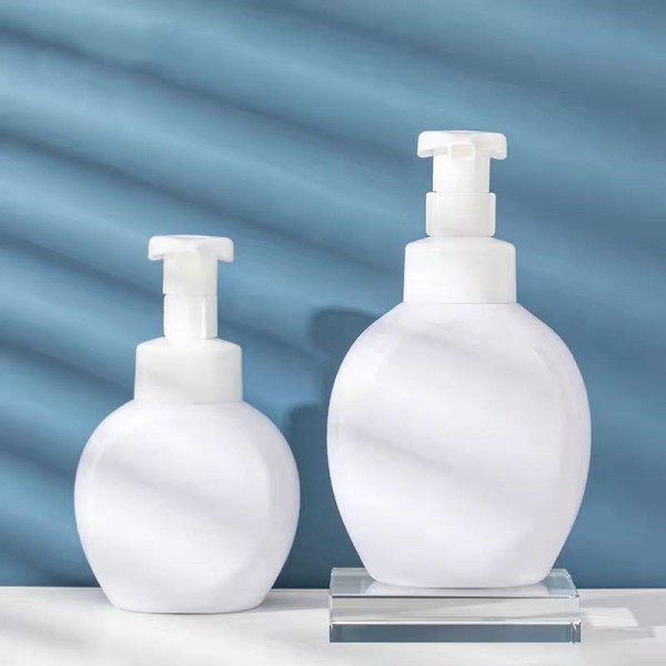 泡沫瓶供应商-300ml 500ml PET白色空化妆品塑料扁平泡沫泵