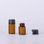 玻璃小瓶生产商-1ml-5ml琥珀色迷你小型化妆品瓶用于精油带盖