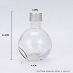 球形玻璃瓶供应商-180ml 6oz球形透明玻璃饮料瓶带盖