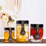 玻璃食品罐工厂-8oz食品级透明圆形直边玻璃罐带螺旋盖