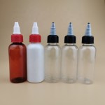 扭盖瓶生产商-100ml-250ml PET透明琥珀色子弹形护发油挤压瓶