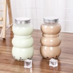 圣诞树瓶工厂-500ml 16oz PET塑料零食食品存储容器果汁罐