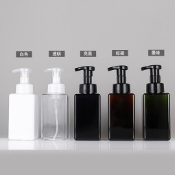 Foam Pump Bottle Supplier - 450ml 15oz Clear White Black Square Foaming Hand Wash Dispenser