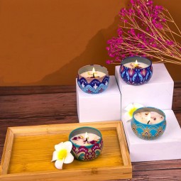 Custom Fragrance Can Manufacturer - Chinese National Wind Luxury Decorative Metal Can with Lid