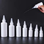 口袋挤压瓶工厂-PET尖头护发油喷嘴透明白色蜂蜜瓶