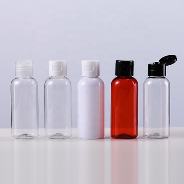 翻盖瓶供应商-30ml 50ml 100ml白色PET透明化妆品包装瓶