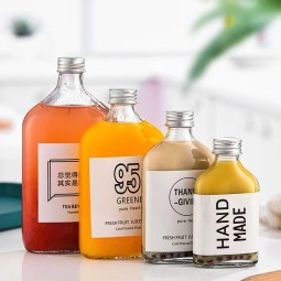 烧瓶玻璃瓶工厂-50ml-300ml扁平烧瓶铝盖饮料葡萄酒冷泡