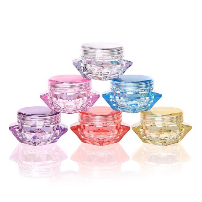 Acrylic Container Factory - 3g 5g PS Diamond Empty Clear Cosmetic Pot Jar for Eye Shadow