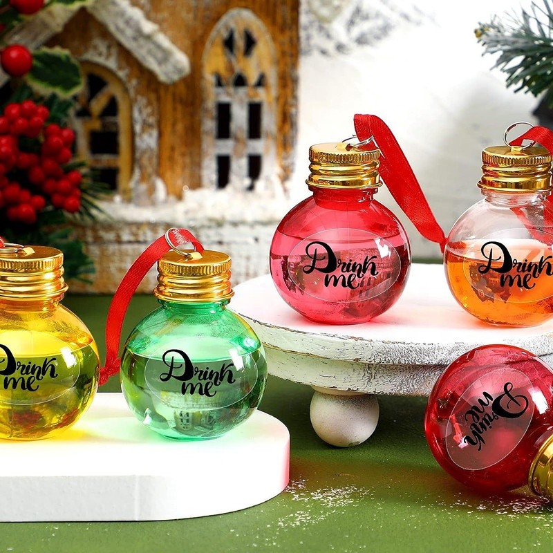 Christmas Ball Bottle Manufacturer - Customized 50ml Clear Unique Juice Water Christmas Ball