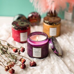 Candle Jars in Bulk Supplier - Wholesale Relief Glass Candle Jars with Decorative Lids Bulk