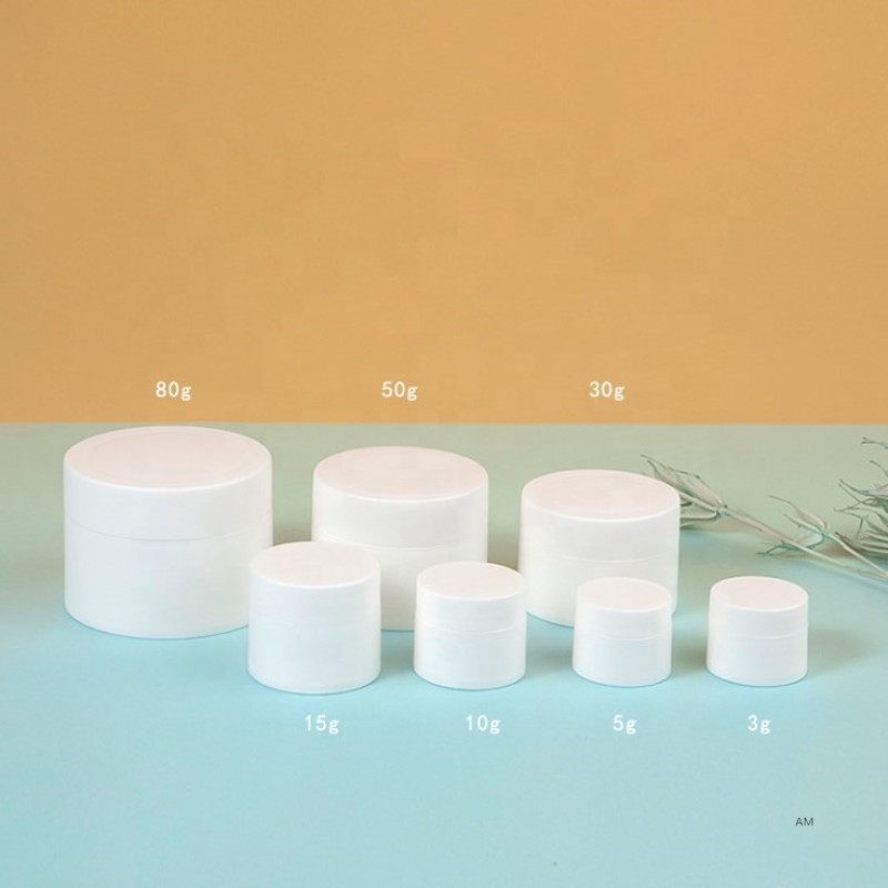 Double Wall Jar Manufacturer - 10g-80g Frosted PP Plastic Empty Face Cream Matte White Jar