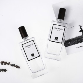 Cosmetic Spray Bottle Supplier - 50ml Flat Square High Shape Glass Perfume Bottle with Pump