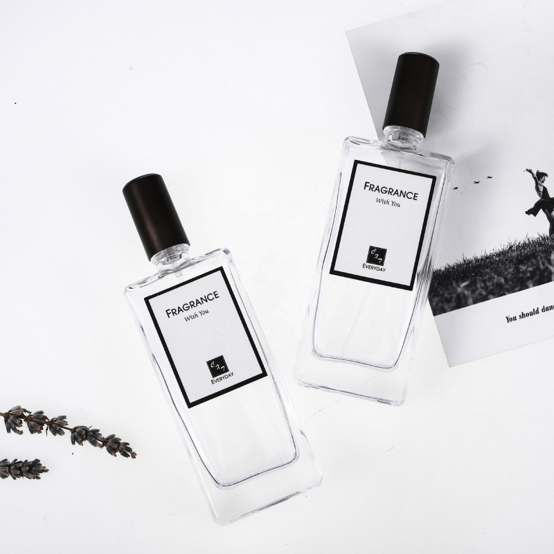 Cosmetic Spray Bottle Supplier - 50ml Flat Square High Shape Glass Perfume Bottle with Pump