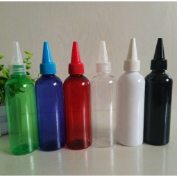 扭盖瓶生产商-100ml-250ml PET透明琥珀色子弹形护发油挤压瓶