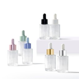 玻璃滴管瓶供应商-15ml-100ml平肩带金银滴管个人护理