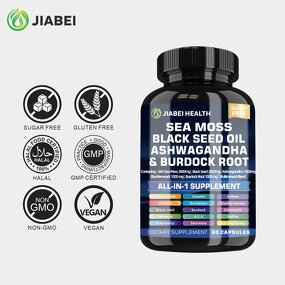 Sea Moss Capsules Manufacturer - Immune Support for Heart & Hair Health, 60 Capsules