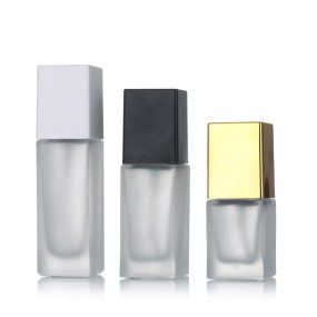 Square Glass Bottles Manufacturer - 15ml-40ml Frosted Foundation Container