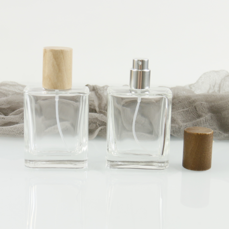 Glass Perfume Bottles Supplier - Custom 30ml-50ml Wood Cover Modern Bottle