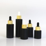 Matte Black Glass Bottles Manufacturer - Custom 20ml-100ml Wood Grain Dropper Bottles