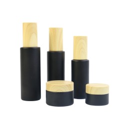 哑光黑玻璃瓶供应商 - 20ml-80ml磨砂身体乳液瓶