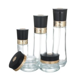 玻璃化妆品瓶供应商 - 60ml-100ml带金盖面霜瓶