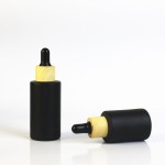 Matte Black Glass Bottles Manufacturer - Custom 20ml-100ml Wood Grain Dropper Bottles