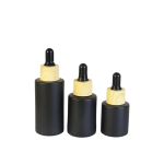 磨砂黑玻璃瓶厂家 - 可定制20ml-100ml精华滴管瓶