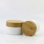 Plastic Cream Jar Supplier - 15g-250g White Cream Jar with Bamboo Lid