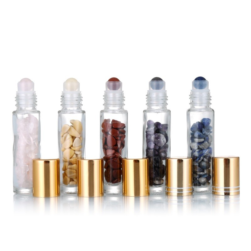 Gemstone Roller Bottles Manufacturer - Natural Quartz Essential Oil Bottles 10ml