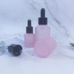 磨砂玻璃瓶生产厂家 - 粉色精油玻璃滴管瓶