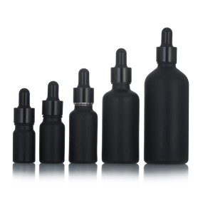 Frosted Black Glass Bottles Supplier - OEM 5ml-100ml Essential Oil Dropper Bottles
