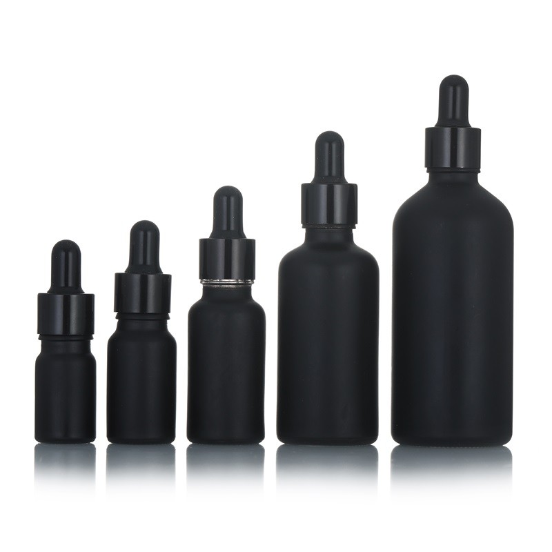 Frosted Black Glass Bottles Supplier - OEM 5ml-100ml Essential Oil Dropper Bottles