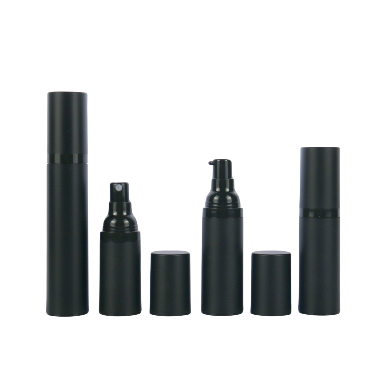 Airless Dispenser Pump Supplier - 15ml-50ml Matte Black Skincare Bottle