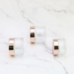 Glass Cream Jars Manufacturer - 5g-100g Matte Clear Jars with Rose Gold Lid