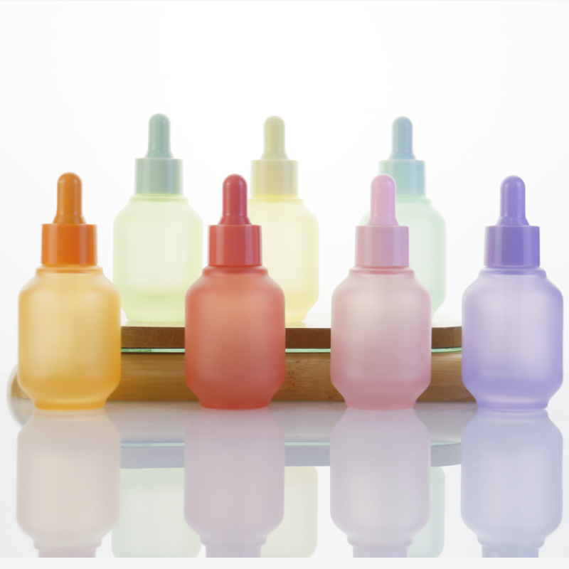 Lantern Shape Serum Bottles Supplier - OEM 30ml Frosted Glass Essential Oil Bottles