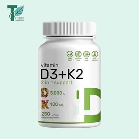 Vitamin D3 K2 Softgels Manufacturer - 10,000 IU D3 & 200mcg MK7 K2, 250 Count
