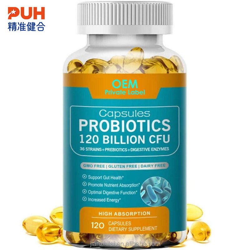 Probiotics Softgel Capsules Manufacturer - 120 Billion CFU, 36 Strains with Prebiotics for Gut Health, 60 Capsules