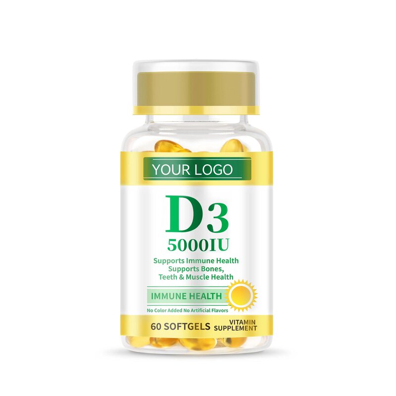 Vitamin D3 K2 Soft Capsules Manufacturer - 5000IU Natural Supplement for Bone Health