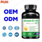 Vitamin D3 K2 MK7 Capsules Manufacturer - OEM Omega 3 Oil Supplement with Magnesium, 5000IU & 10000IU