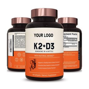 Vitamin D3 and K2 Capsules Manufacturer - 100000 IU Vegan Supplement for Bone & Heart Health