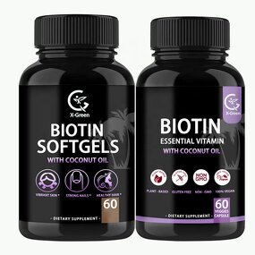 Biotin Softgel Manufacturer - 10000mcg Coconut Oil Supplement for Hair, Skin & Nails