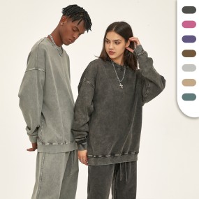 Batik Sweatshirts Factory - 420G Heavyweight Fashion Batik Pullover Crewneck French Terry