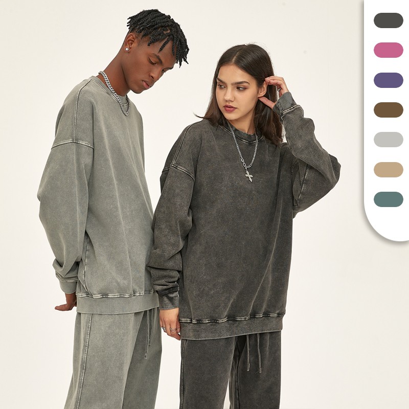 Batik Sweatshirts Factory - 420G Heavyweight Fashion Batik Pullover Crewneck French Terry